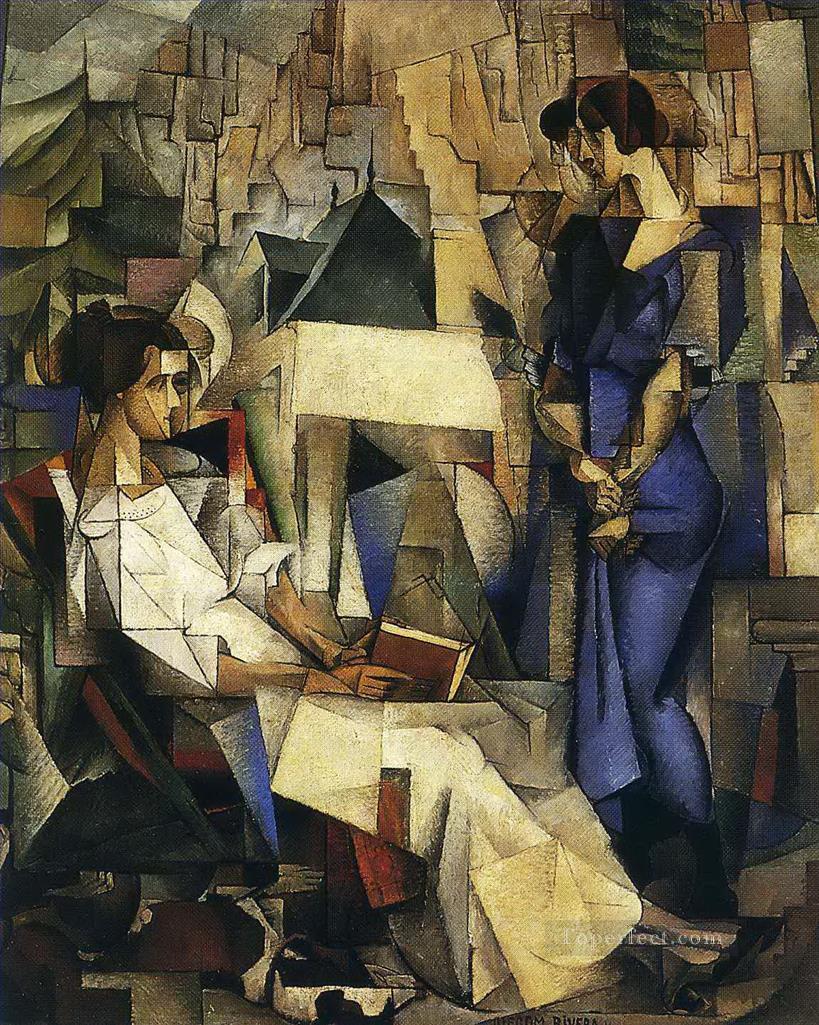 portrait of two women 1914 Diego Rivera Oil Paintings